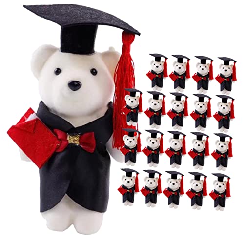 PERSELOSO 20 Stück Puppen Abschlussfeier Blumenstrauß Mini Bär Gewichtetes Stofftier Kleine Abschluss Plüschtiere Plüschtier Schaumstoff Abschlussbär Puppen Abschlussfeier von PERSELOSO