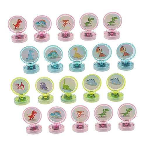 PERSELOSO 20 Stück Teiliges Dino Stempelset für Lustige Tier Stempelspielzeuge für Feste Geburtstagsgeschenke und Klassenzimmerbelohnungen Zufällige Farben und Designs von PERSELOSO