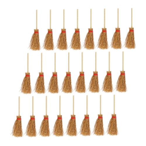 PERSELOSO 24 Stück Mini-besenmodell Puppenhaus Miniaturbesen Puppenhauszubehör Puppenhaus-miniaturen Miniaturbesen Und Mopp Strohbesen Für Puppenstuben Deko Minibesen Zum Basteln Khaki Holz von PERSELOSO