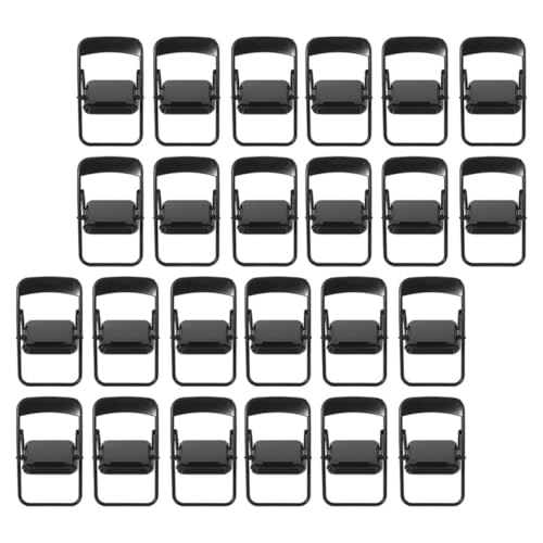 PERSELOSO 24 Stück Miniatur-Stuhlmodell Träger tragbar Anzeige Zubehör Liege plastiktisch plastikenten geschen The Present Edith Eger Modellstuhl Mini-Hausverzierung Mikrolandschaftsdekor Black von PERSELOSO
