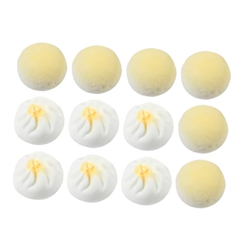 PERSELOSO 24 Stück Teiliges Miniatur Lebensmittelset Simulierte Chinesische Dampfnudeln und Brötchen aus Resin für Puppenhaus Dekoration Realistische Mini Snack Modelle für Fotografie von PERSELOSO
