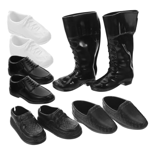 PERSELOSO 25 Paare Puppenverkleidungsschuhe Puppenhausschuhe Babypuppen-Anzieh-Pops Actionfiguren-Schuhe winzige Minischuhe Miniatur-Schuhe Mini-Schuhmodelle Plastik Schwarz von PERSELOSO