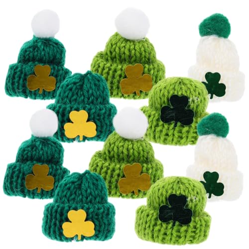 PERSELOSO 25 Stück Miniaturisierte Strickmützen für Patrick's Day DIY Bastelzubehör für Puppen Handgemachte Wollmützen aus Wiederverwendbarem Material Dekoration für Kreative Projekte von PERSELOSO