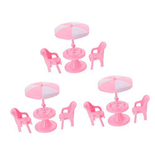 PERSELOSO 3 Sätze Mini-Stuhlschirm tragbar Strand Mini-Sonnenschirmmodell Miniatures Beach Accessories Miniaturfigur puppenstubenmöbel Puppenhauszubehör Hausrequisiten Abs Weiß von PERSELOSO