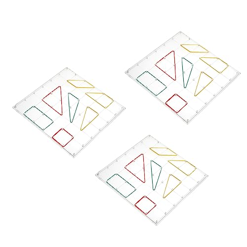 PERSELOSO Geometrie-unterricht Geoboards 3er-Pack Kunststoff Geometrische Lernwerkzeuge Für Kleinkinder Mathematik-lernspielzeug von PERSELOSO