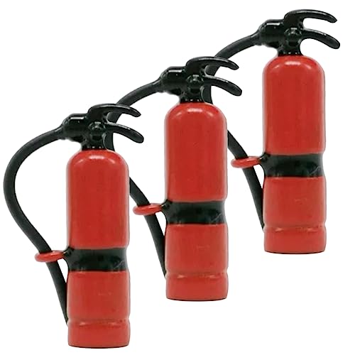 PERSELOSO 3 Stück Feuerlöscher Puppenhaus Kleinkind Miniatur Mikrolandschaftsmodelle Kleiner Hausschmuck DIY Mini Werkzeuge Feuerlöscher Mini-Dinge Legierung Rot von PERSELOSO
