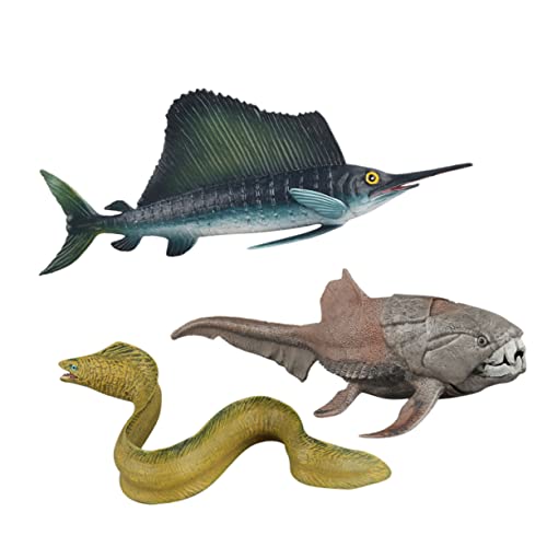 PERSELOSO 3 Stück Simulierte Moray -aal -Ornamente Mini Zahlen Thema Aquariumlandschaftsdekor Modellhaftes Meerestier Meerestierdekor Meerestier-Ornamente von PERSELOSO