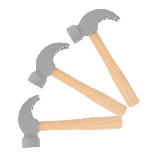 PERSELOSO 3 Stück Teiliges Holzhammer für Montessori Simulation Werkzeug Pädagogisch Geburtstag Party Zubehör Interaktives Bauspielzeug Fördert Lernen und Sensorische Entwicklung von PERSELOSO