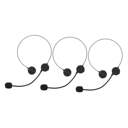 PERSELOSO 3 Stück Teiliges Mikrofon Headset Kostüm Zubehör Verkleidungsspielzeug für Cosplay und Partys Authentisches Mikrofon Accessoire für Halloween und Themenveranstaltungen von PERSELOSO