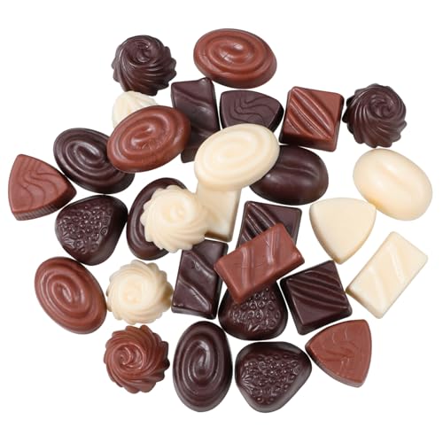 PERSELOSO 30 Stück Food-Dessert-Modell Gefälschtes Essen Gefälschte Pralinen Realistische Schokolade Biegbar Simulierte Schokolade Anzeige Künstliche Schokolade Bulk-Schokolade Stütze PVC von PERSELOSO