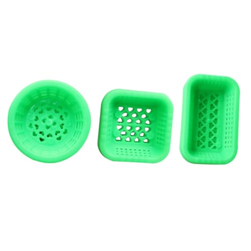 PERSELOSO 30 Stück Miniatur-Lebensmittel- Und Spielzeugkorb Deckenkorb Weiden Körbe Kleiner Wäschekorb Kasse Puppe Bausatz Häuser Mini-korbverzierung Miniaturkorb Schmücken Abs Green von PERSELOSO
