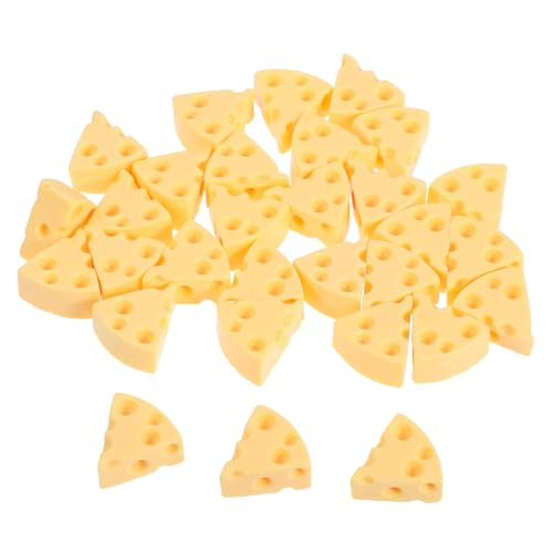 PERSELOSO 30 Stück Miniatur-küchen-lebensmittelkäse, Mini-Harz-käse-Ornamente, Mini-gefälschte Lebensmittelmodelle Für Puppenhaus-Dekoration, Foto-Requisiten von PERSELOSO