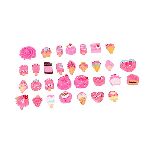 PERSELOSO 30 Stück Teiliges Miniatur Lebensmittel Nail Art Charms aus Resin Realistische DIY Schmuckanhänger für Handyhüllen und Nageldesign Kompakt und Langlebig Kawaii Dekoration von PERSELOSO