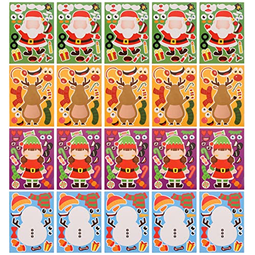 PERSELOSO 32 Blatt Puzzle-Aufkleber für kinderpuzzle Puzzle Weihnachts mitbringsel weihnachtspresente weihnachtsdekoration Kinderparty Weihnachtspuzzle-Aufkleber Kindergeschenk von PERSELOSO