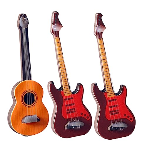PERSELOSO Miniatur-Gitarren-spielzeugset 3-teilig Mini-hausgitarre Kunststoff Mini-möbel Simulationsgitarre Für Jungen Und Mädchen Fotografie-Requisiten Zufälliger Stil PERSELOSO Miniatur-Gitarren-spielzeugset 3-teilig Mini-hausgitarre Kunststoff Mini-möbel Simulationsgitarre Für Jungen Und Mädchen Fotografie-Requisiten Zufälliger Stil von PERSELOSO