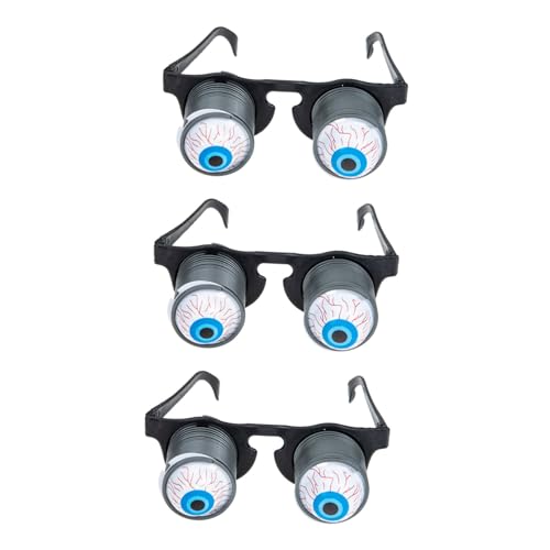 PERSELOSO 3Stücke Lustige Augäpfel Brille für Halloween Party Verrückte Sonnenbrille Foto Requisite für Fasching und Kostümpartys Schwarz aus Premium PERSELOSO 3Stücke Lustige Augäpfel Brille für Halloween Party Verrückte Sonnenbrille Foto Requisite für Fasching und Kostümpartys Schwarz aus Premium von PERSELOSO