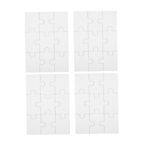 PERSELOSO 4 Blätter Sublimations holzpuzzle Stabile DIY puzzleteile für Wärmeübertragung Wiederverwendbare Blanko Puzzle bausteine zum Bemalen und Individuellem Gestalten von PERSELOSO
