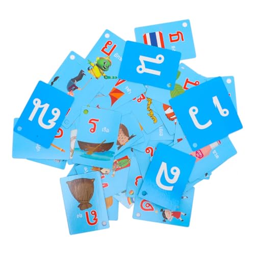 PERSELOSO 4 Boxen Thai Sprachlernkarten Mandarin Lernkarten Tragbare Lernkarten Lernkarten Lese Lernkarten Frühes Lernspielzeug Verben Lernkarten Kinderwörter Papier von PERSELOSO