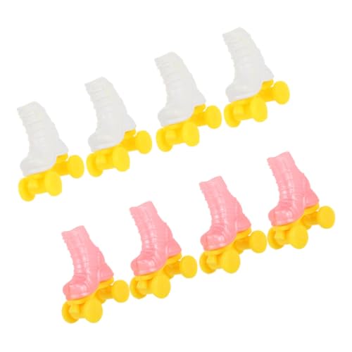 PERSELOSO 4 Paare Roller Skates Puppen-Skating-Werkzeug Mini-Schlittschuhe für Puppe Rollschuh für DIY-Puppe Mini-Schuhe Rollschuh-Bastelarbeiten für eine Puppe Miniatur-Rollschuh Plastik von PERSELOSO