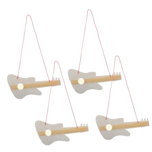 PERSELOSO 4 Sätze Holzgitarre Gitarrendekor Musikinstrument Gitarrenmalerei Für Kinderukulele Für Jungen Gitarrenkinder Gitarrenfarbe Gitarrenhandwerk DIY -Gitarre Hölzern Beige von PERSELOSO