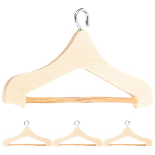 PERSELOSO 4 Stck Miniatur Kleiderbügel aus Holz für Puppen für Puppenhaus und Mini Kleiderschrank Stabil und Praktisch für Organisation von Puppenbekleidung PERSELOSO 4 Stck Miniatur Kleiderbügel aus Holz für Puppen für Puppenhaus und Mini Kleiderschrank Stabil und Praktisch für Organisation von Puppenbekleidung von PERSELOSO
