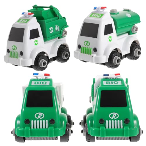 PERSELOSO 4 Stück Abnehmbare Simulierte Sanitär-LKW-Modelle Spielzeug Kinder Müllwagen Spielzeug PERSELOSO 4 Stück Abnehmbare Simulierte Sanitär-LKW-Modelle Spielzeug Kinder Müllwagen Spielzeug von PERSELOSO
