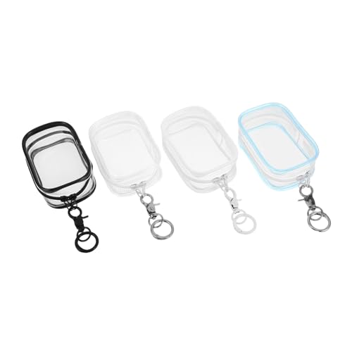 PERSELOSO 4 Stück Aufbewahrungstasche für Puppen Geldbörse mit Schlüsselanhänger Spielzeugshowtasche Stofftiertasche transparente Aufbewahrungstasche zum Aufhängen Klare Puppenvitrine PVC von PERSELOSO