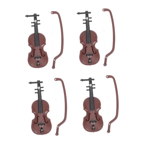 PERSELOSO 4-teiliges Mini-Violine-Modell Spielzeug- Für Puppenhaus Realistisches Miniatur-Musikinstrument- Einzigartiges Puppenhaus-zubehör Für Jungen Und Mädchen von PERSELOSO