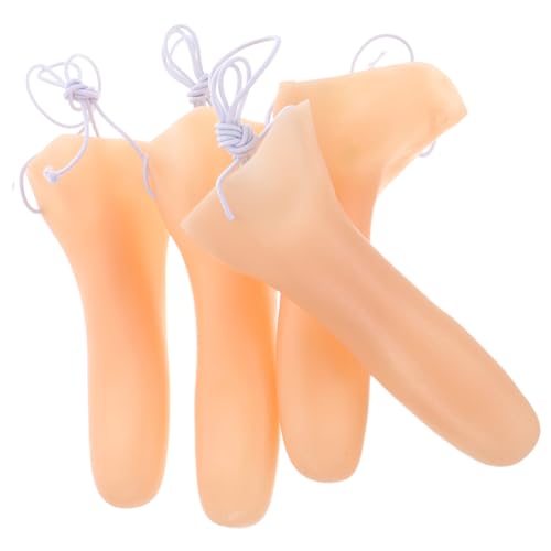 PERSELOSO 4 Stück Lange Nase Cosplay gefälscht Halloween falsche Nase WHO für Holzpuppennase Lustige Nase Hexen Nase Karneval Nase falsche Hexennase Langnasen-Requisiten-Bühne Vinyl Beige von PERSELOSO