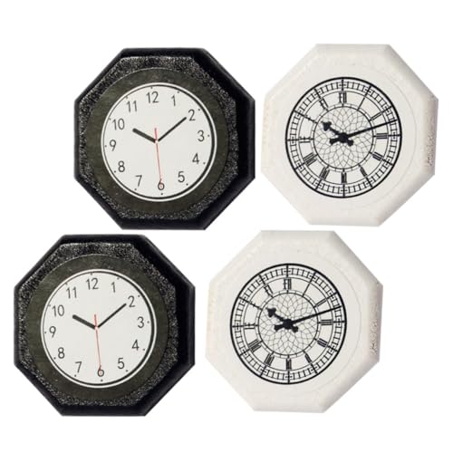 PERSELOSO 4 Stück Mini-Uhr Mini-Sachen Mini- puppenhaus Miniatur bausatz selber Machen Puppenhauszubehör Miniature House miniaturhaus Tiny House Accessoires Puppenhausverzierung von PERSELOSO