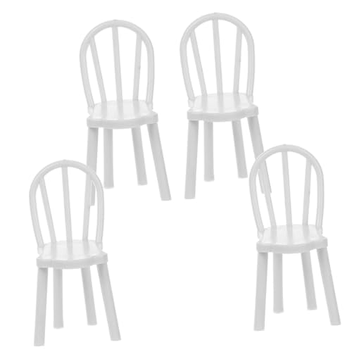 PERSELOSO 4 Stück Puppenstubenstuhl Miniaturstühle Zum Basteln Mini-Stuhl Selber Machen Miniatur-stuhlmöbel Entzückende Puppenmöbel Mini-hausbedarf Miniatur-möbeldekor Weiß Plastik PERSELOSO 4 Stück Puppenstubenstuhl Miniaturstühle Zum Basteln Mini-Stuhl Selber Machen Miniatur-stuhlmöbel Entzückende Puppenmöbel Mini-hausbedarf Miniatur-möbeldekor Weiß Plastik von PERSELOSO