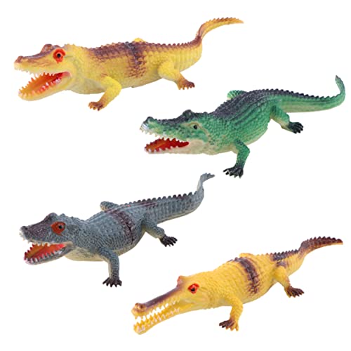 PERSELOSO 4 Stücke Kinder Spielzeug Figur Tier Figurture Spielzeug Realistische Alligator Modell Für Jungen Mädchen Kleinkinder von PERSELOSO