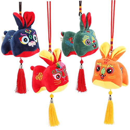 PERSELOSO 4 Stück Sternzeichen Kaninchenpuppe Plüschtier Stofftiere Plüschpuppe Plüschmodell Plüschtier Familienplüschpuppe Stofftier Kuschelkaninchen Figur Plüschhase Jahr von PERSELOSO