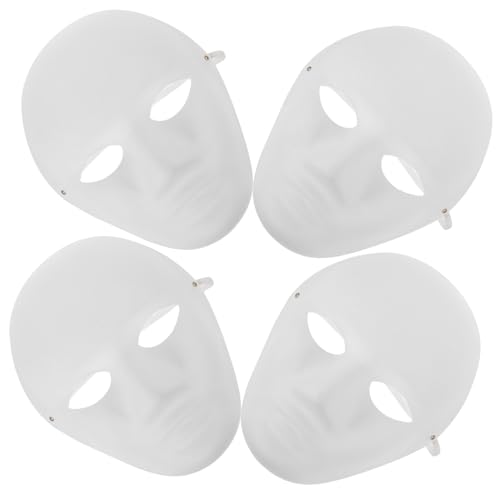 PERSELOSO 4 Stück Teiliges DIY Weiße Papiermasken zum Bemalen Leichte und Geruchsfreie Cosplay Masken aus Umweltfreundlichem Papierpulp für Party Bühnenauftritt und von PERSELOSO