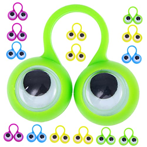 PERSELOSO 48 Stück Augenring Augen Fingerpuppen Googeln Fingerpuppe Augen Party sankastenspielsachen kindergeburtstags mitgebsel Fun Toy Googly Augapfel Ringe Augapfelringe Plastik von PERSELOSO