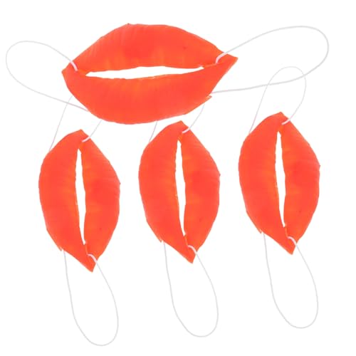 PERSELOSO 4Stücke Halloween Wurst Mund Requisiten Große Lustige Rote Lippen für Cosplay und Partys für Gruselige Veranstaltungen und Spaß mit Freunden von PERSELOSO