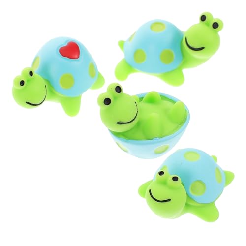 PERSELOSO 4Stücke Mini Schildkröten Dekoration aus Kunstharz für Zuhause Auto und Büro Süßes Schildkröten Ornament für Schreibtisch und Armaturenbrett Langlebig und Detailreich von PERSELOSO