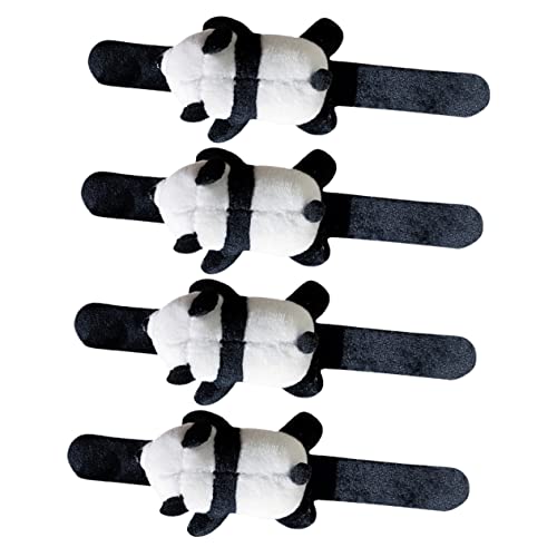 PERSELOSO 4Stücke Panda Plüsch Armbänder für Lustige Slap Armbänder Tierische Party Accessoires für Spaß Kuscheltier Design zur Haut von PERSELOSO