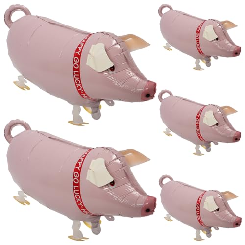 PERSELOSO 5 Stück Lustige Inflatable Schwein Luftballons Niedliche Schweineform für Partydekoration und Langlebig und Sicher für Geburtstagsfeiern und Spaß im Freien von PERSELOSO