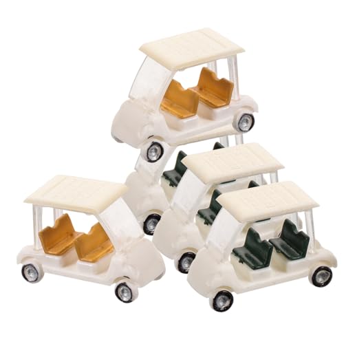 PERSELOSO 5 Stück Mikro Landschafts Sandtisch Modell DIY Spielzeugherstellung Miniatur Golfwagen Golfwagen Figur Kleiner Golfwagen Golfausrüstung Zurückziehbarer Golfwagen von PERSELOSO