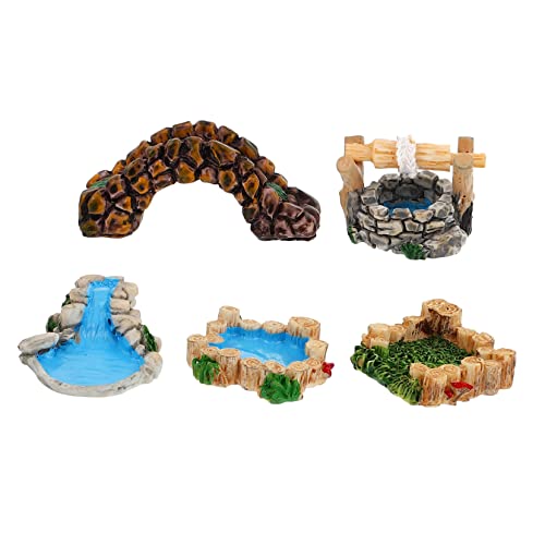 PERSELOSO 5 Stück Miniatur Landschaftsdekor Teiliges Retro Resin Ornament Kit für Kreative DIY Projekte Wasserbrunnen Kleine Brücke und Mehr für Miniaturgärten PERSELOSO 5 Stück Miniatur Landschaftsdekor Teiliges Retro Resin Ornament Kit für Kreative DIY Projekte Wasserbrunnen Kleine Brücke und Mehr für Miniaturgärten von PERSELOSO