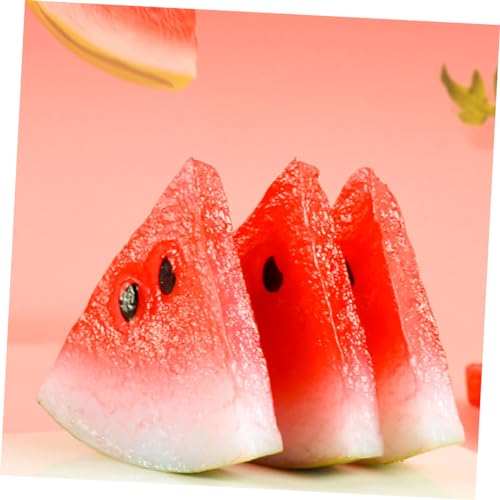 PERSELOSO 5 Stück Teiliges Miniatur Wassermelonen Dekoration Simulation Wassermelonen Scheiben Kunstfrüchte für Basteln und Miniaturhaus Zubehör von PERSELOSO