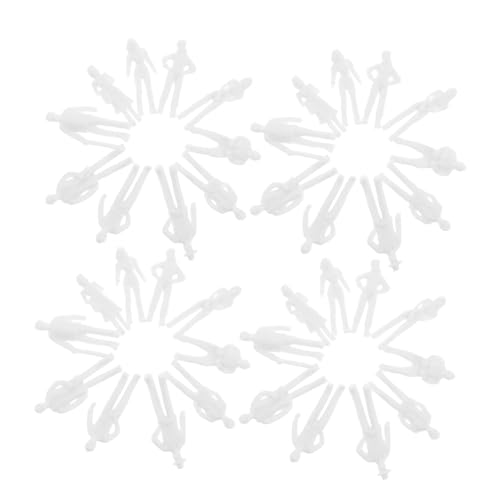 PERSELOSO 50 Stück Miniaturfiguren Kleines Modell Palettenmodell Digitales Modell Mini-Modell Sandtisch-miniaturen Miniaturen Kleiner Menschen Sandtischfiguren Sandkastenleute Weiß Plastik von PERSELOSO