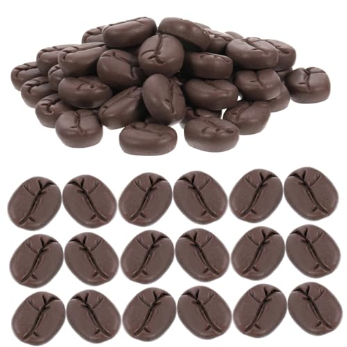 PERSELOSO 50 Stück Realistische Kaffeebohnen Modell aus Resin Künstliche Kaffee Deko für Puppenhaus Fotorequisite Restaurant und Dekoration Matte Oberfläche von PERSELOSO