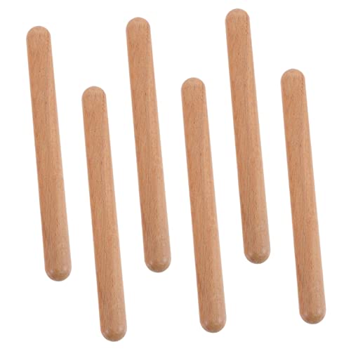 PERSELOSO 6 Stück Holz Rhythmus Sticks für Musikalisches Percussion Instrument Rhythmus und Musikverständnis im Klassenzimmer Sicher und Leicht zu Bedienen von PERSELOSO