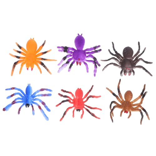 PERSELOSO 6 Stück Künstliche Spinnen Spinnenmodelle Aus Kunstharz Für – Realistische Bunte Künstliche Insekten Für Halloween Partys Und Streichdekorationen von PERSELOSO
