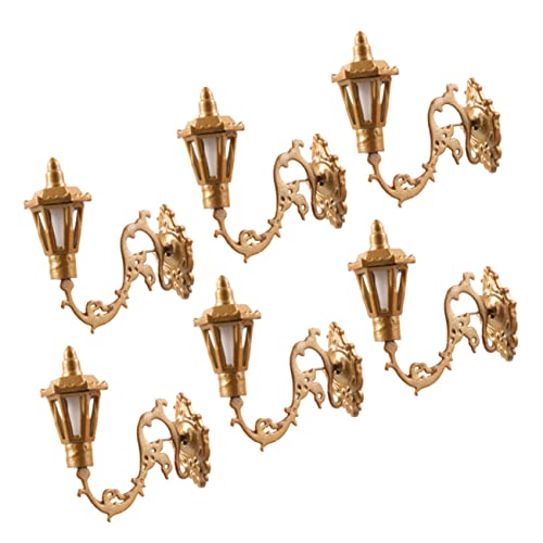 PERSELOSO 6 Stück Maßstab Gold Warmweiß LED Mini Wandlicht für Puppenhaus Zubehör Sandtisch Dekoration von PERSELOSO