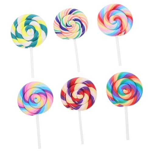 PERSELOSO 6 Stück Mehrfarbige Lutscher-anhänger Aus Weichem Ton, Gefälschte Süßigkeiten-Requisiten, Regenbogen-Strudel-lutscher, DIY-bastelzubehör, Simulations-ton, Schmuckherstellung, PERSELOSO 6 Stück Mehrfarbige Lutscher-anhänger Aus Weichem Ton, Gefälschte Süßigkeiten-Requisiten, Regenbogen-Strudel-lutscher, DIY-bastelzubehör, Simulations-ton, Schmuckherstellung, von PERSELOSO