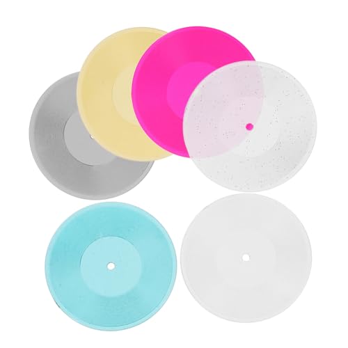 PERSELOSO 6 Stück Mini Schallplattenmodell Retro Dekoration Schreibtisch Miniaturspielzeug Dekoratives Mini Hausdekor Miniatur Zeug Mini Schallplatten Ornament Puppenzubehör von PERSELOSO