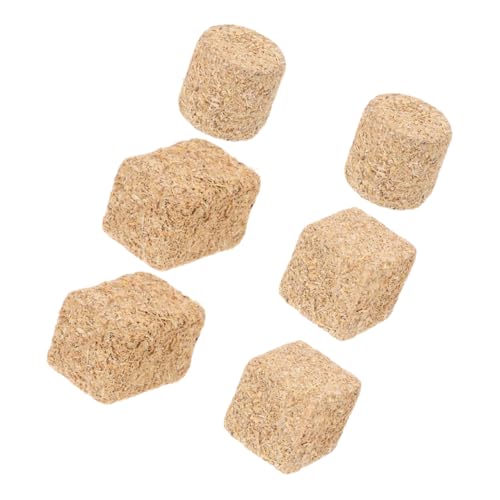 PERSELOSO 6 Stück Mini-heuhaufen-Modell Miniatur-heuballen Stroh Heu Strohballen Mini-strohheu Miniatur-heuhaufen Kleine Heuballen Heuballendekoration Für Den Tisch Falsches Heu Holz Khaki von PERSELOSO